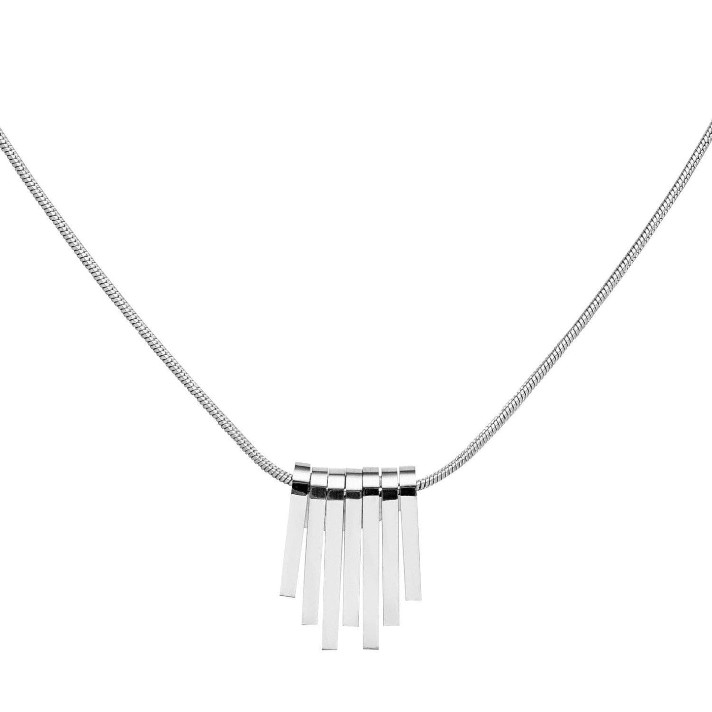 Collier "Rayures pendantes" | chaîne acier inoxydable poli