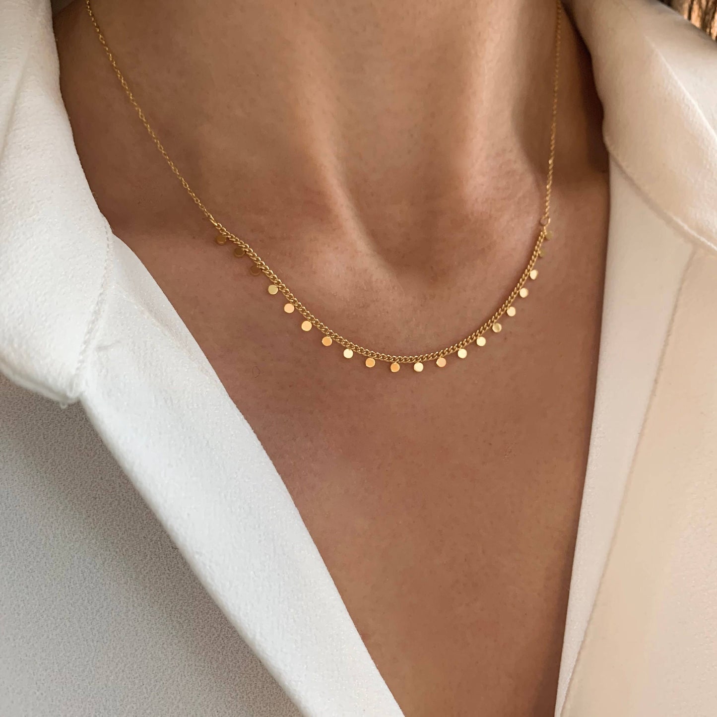 Collier acier inoxydable chaine dorée