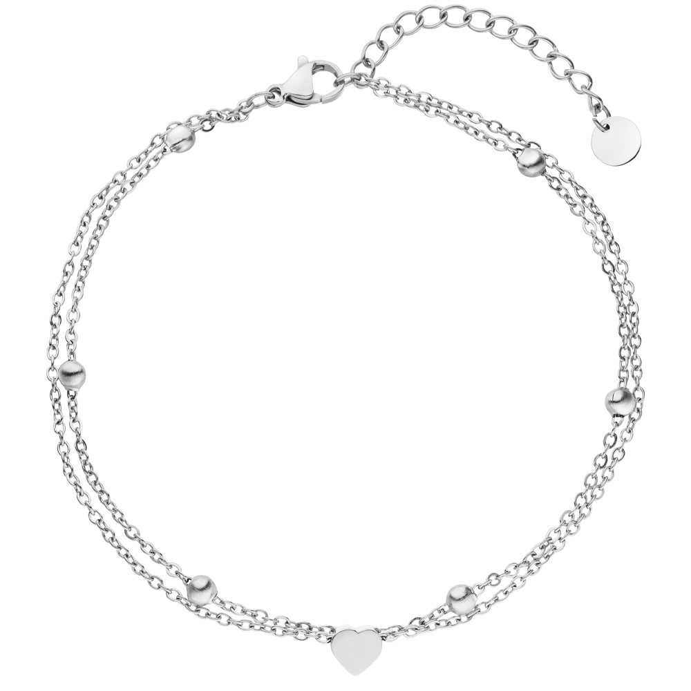 NOUVEAUTE ! Bracelet de cheville coeur | Plaqué or 18K ou acier inoxydable poli