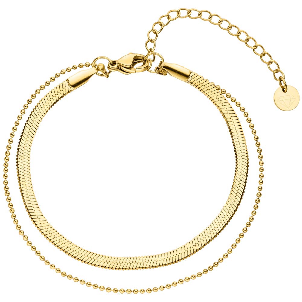 NOUVEAUTE ! Sleeky | bracelet plaqué or 18 carats ou acier inoxydable poli brillant.
