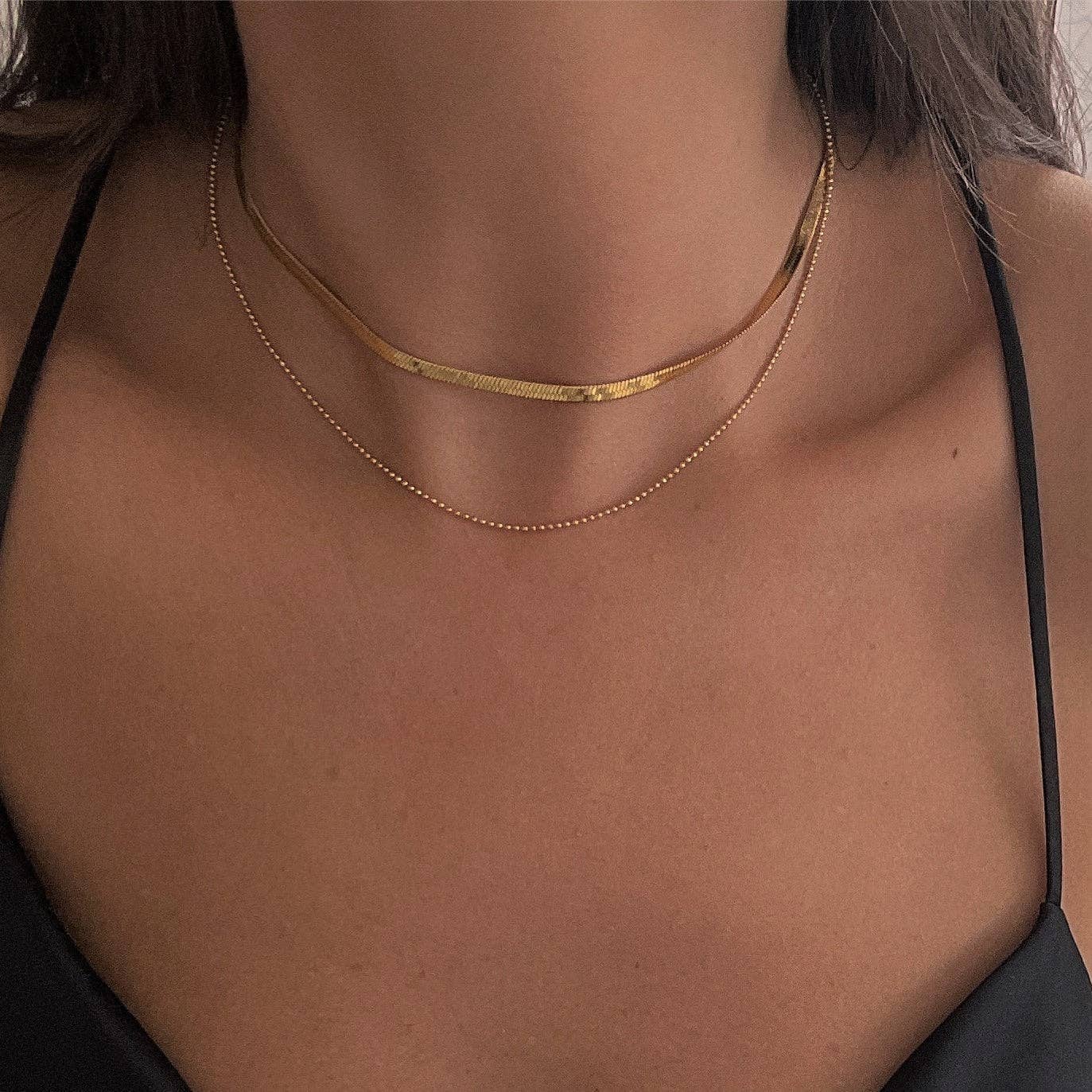 NOUVEAUTE ! Collier Sleeky | plaqué or 18 carats ou acier inoxydable hautement poli.