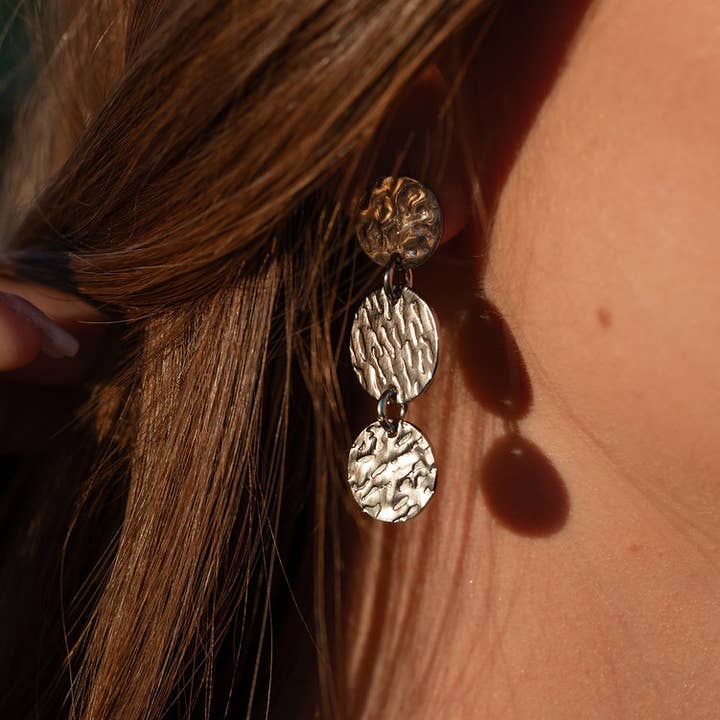 Boucles d'oreilles "Elga" | Acier inoxydable gris ou doré