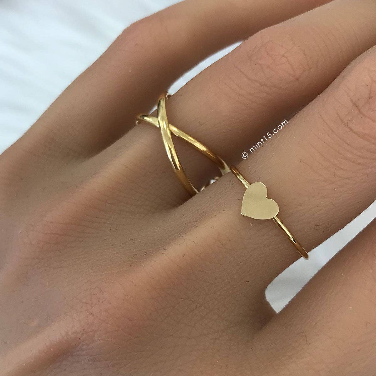 Bague « X » | Acier inoxydable gris ou doré