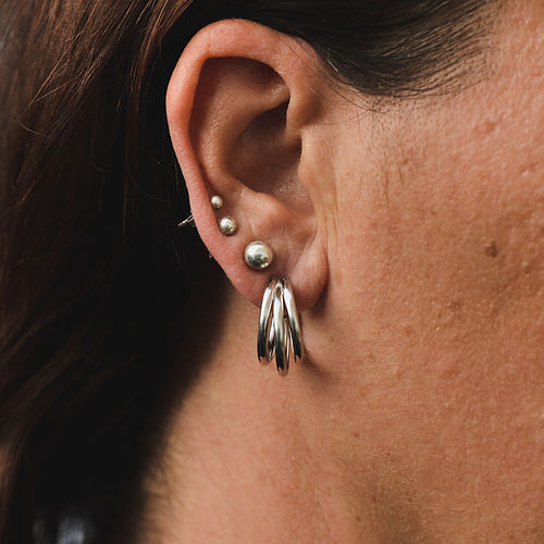 Boucles d'oreille "Alexine" | Argent rhodié