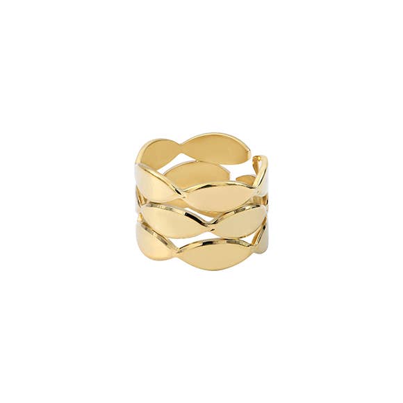 NOUVEAUTE ! Bague ajustable triple Calisson | Plaqué or 18K