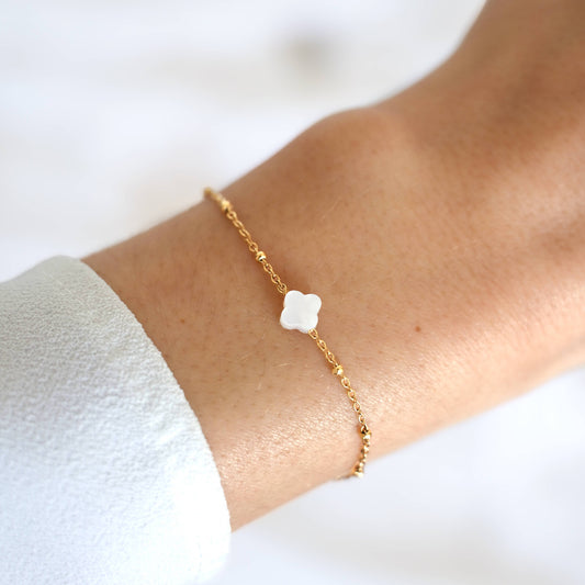Bracelet trèfle en nacre