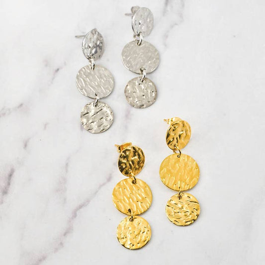 Boucles d'oreilles "Elga" | Acier inoxydable gris ou doré