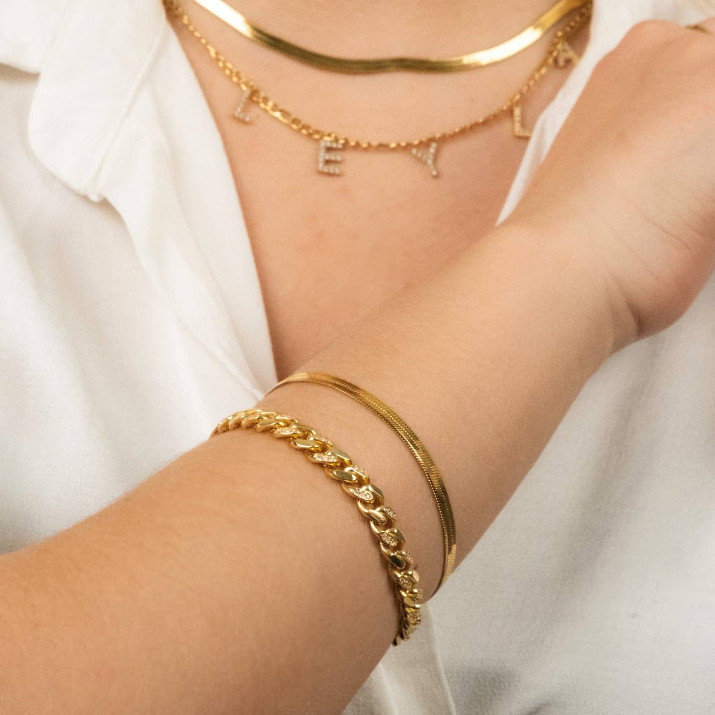 NOUVEAUTE ! Bracelet peau de serpent | plaqué or 18 carats ou acier inoxydable poli