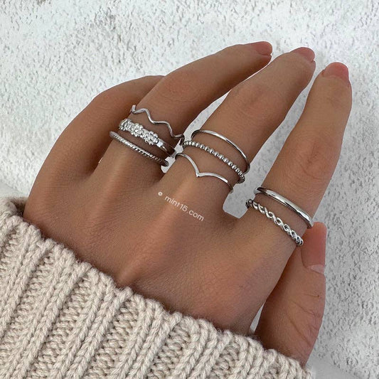 Bague "Vagues" | Acier inoxydable gris ou doré