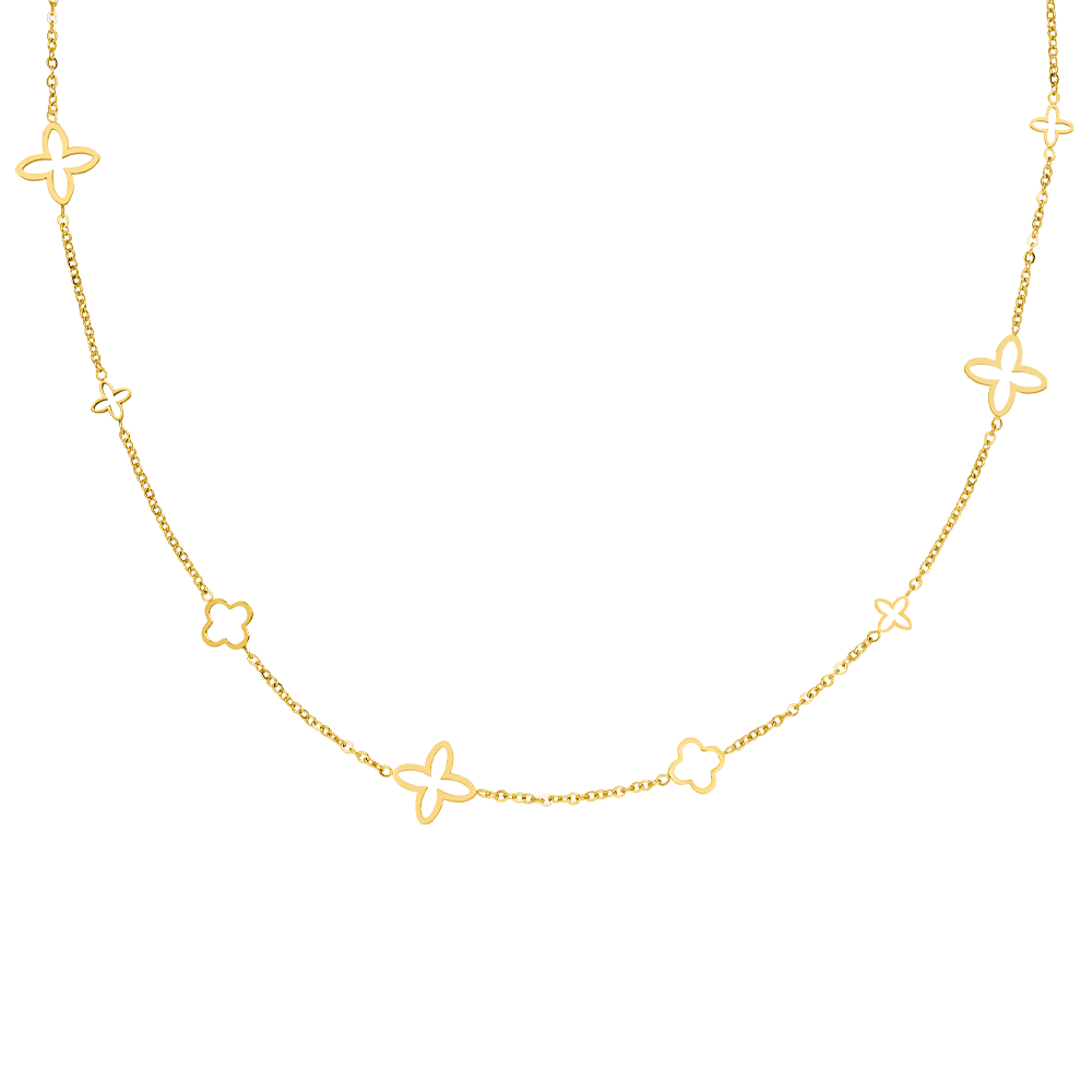 NOUVEAUTE ! Collier Fancy Clover | Plaqué or 18K