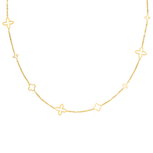 NOUVEAUTE ! Collier Fancy Clover | Plaqué or 18K