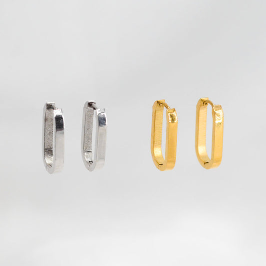 NOUVEAUTE ! Créoles ovales | Acier inoxydable doré ou argenté