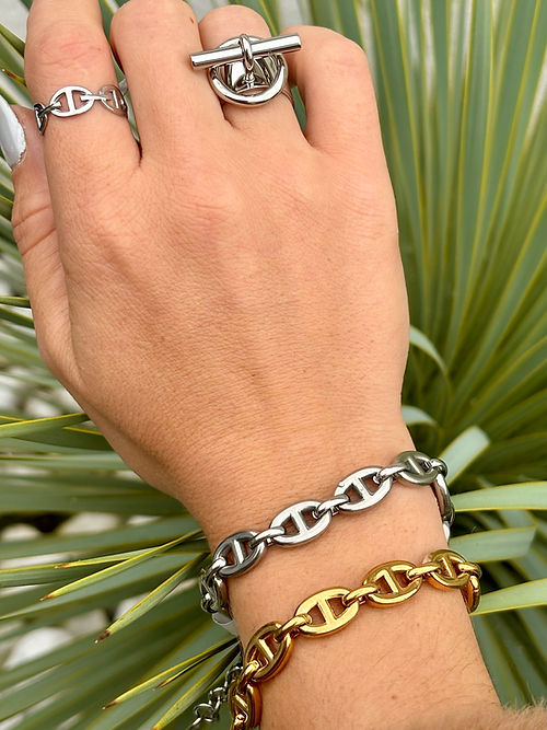 Bracelet "Marina" | Acier inoxydable gris ou doré