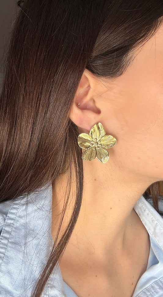 NOUVEAUTE ! Boucles fleur "Ania" | Acier inoxydable doré ou argenté