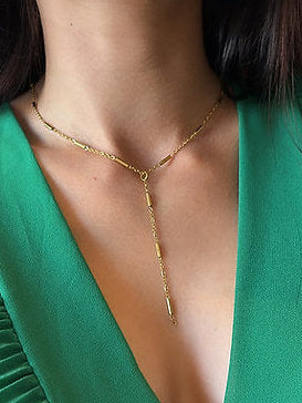 NOUVEAUTE ! Collier cravate "Stelo" | acier inoxydable doré