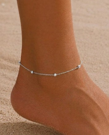 NOUVEAUTE ! Chaine de cheville Rosaly | acier inoxydable gris ou doré
