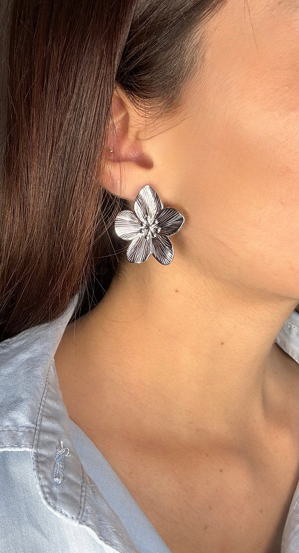 NOUVEAUTE ! Boucles fleur "Ania" | Acier inoxydable doré ou argenté