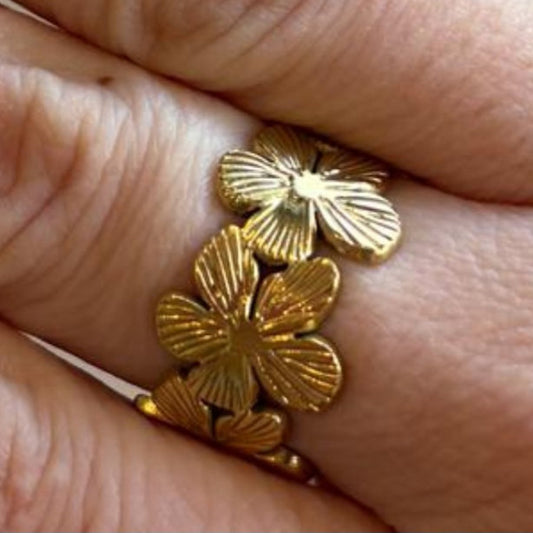 NOUVEAUTE ! Bague "Florette" | Acier inoxydable doré ou gris