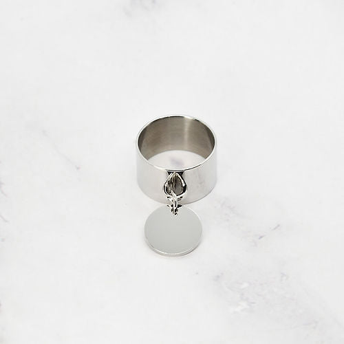 Bague "pampille" | Acier inoxydable gris