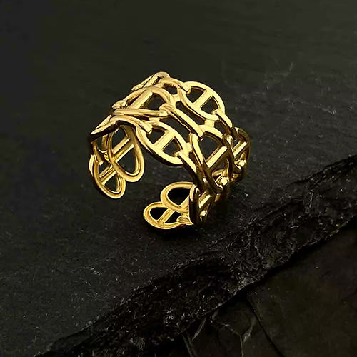 Bague "Marinette" | Acier inoxydable doré ou gris